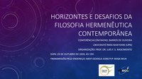 Horizontes e desafios da filosofia hermenêutica contemporânea