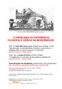 Cartaz - O PROBLEMA DA EXPERIÊNCIA: FILOSOFIA E CIÊNCIA NA MODERNIDADE