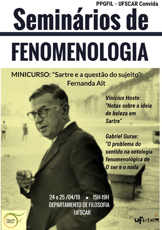 Cartaz - Seminários de Fenomenologia